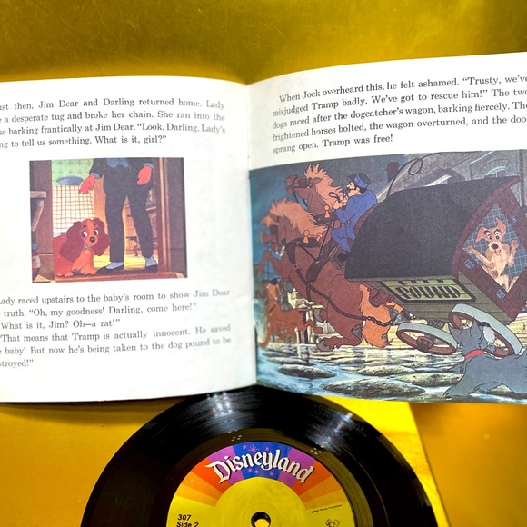 WALT DISNEY’S VTG 1979 STORY OF LADY AND THE TRAMP RECORD & 24p READ ALONG BOOK - Picture 13 of 16